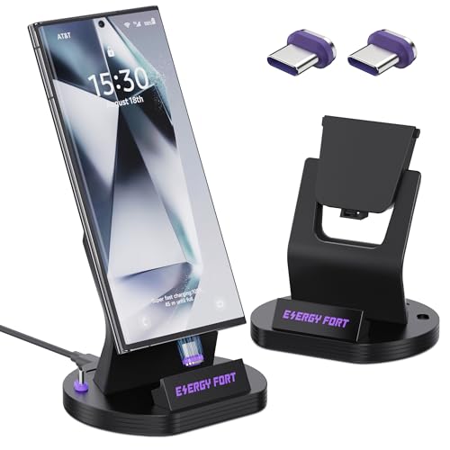 USB C Charger Dock Compatible with Samsung A05,A15,A55,A16,A35,A25,A53, Fast Charging Type C Charger Stand for All USB-C Mobile Phones and More Type C Devices, Black