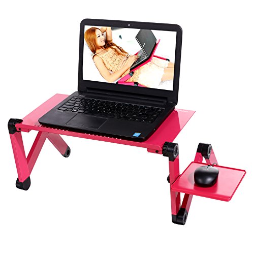 Preisvergleich Produktbild Edited 360° Einstellbar Laptoptisch Notebooktisch Mehrfunktional Betttisch Verstellbar Beistelltisch 48 x 26cm Rot