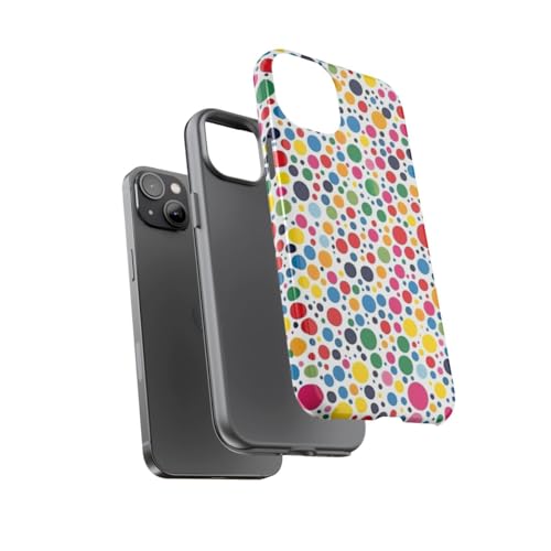 Coque iPhone 14 Plus rigide blanche à motif pois colorés protection fine - 3