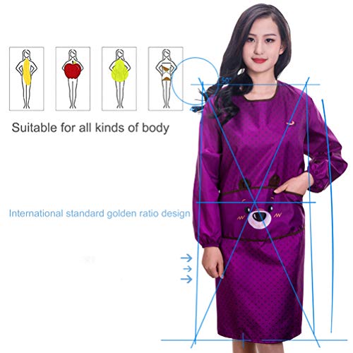 Lzttyee Stylist Salon Smock Jacket Waterproof Haircut Cape Barber Cartoon Apron,Kitchen Apron,Nail Tech,Massage Therapist (Rose Red)