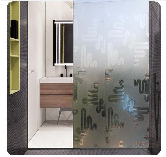 Image of SUNBIRD Window Privacy Film, Decorative Stained Glass Window Film, Frosted Window Tinting Film for Home, House Door Glass ('12 X 48' INCHES, Snail CUTS)