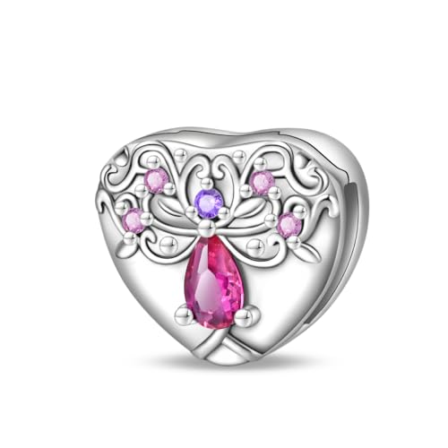 KUNSIR 925 Sterling Silver Clip-On Charm for Reflexions Mesh Bracelet Charm Bead fits Flat charm Bracelets Gift for Women