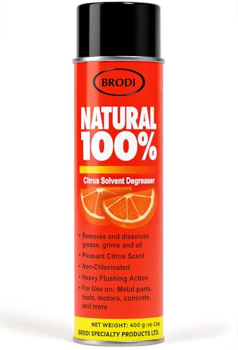 Natural100 Citrus Degreaser Spray, Instantly Removes Grease, Oil & Adhesive, Heavy Duty, 27Kv Electrical-safe, Trusted on Metal, Engines, Motors, Tools, Concrete & More