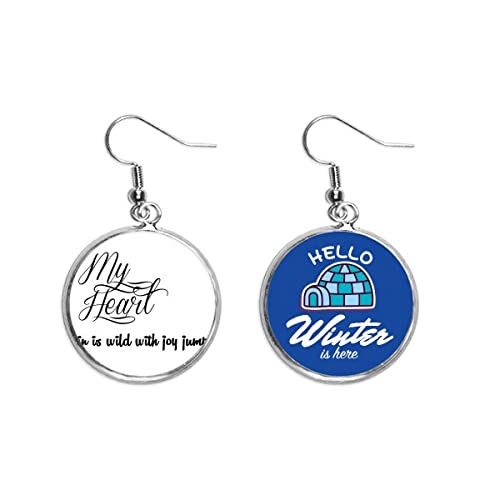 Joyería del pendiente de corazón estilo gota de invierno para mujer con estilo
