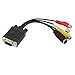 Water & Wood 15 Pin VGA to S-Video 3 RCA Composite AV Cable Adapter Converter for TV