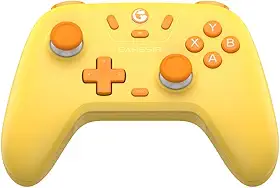 GameSir Nova Lite Controle Bluetooth e Sem Fio 2.4G para PC Windows, Celular Android iPhone, Nintendo Switch e Steam Deck, Gamepad com Hall Effect Anti-Drift, Turbo, Vibração, Dongle USB - Amarelo