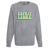  Fabulous Sweatshirt Homme Gris Esprit Libre Bohémien Hippie Liberté
