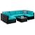 Best Choice Products 7-Piece Modular Outdoor Sectional Wicker Patio Conversation Set w/ 2 Pillows, Coffee Table, Cover Included - Black/Teal