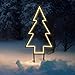 SALCAR XXL 3D LED Gartenstecker Tannenbaum 60cm, Gartenstecker aus Metall mit 100 LED, Garten Beleuchtet Christbaum mit Erdspießen, Wasserdicht Weihnachtsbeleuchtung Außen, Warmweiß