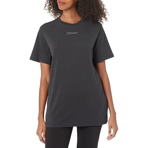 Berghaus Women's T Shirt Short Sleeve Graphic Tee Boyfriend, Logo Jet Black Cover