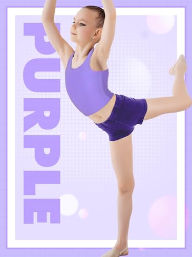 Image of Geyoga 6 Pieces Girls Dance Tank Top Racerback Crop Top Sleeveless Dance Outfit for Ballet Hip Hop Athletic Wear