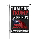 12x18 Traitor Trump Is Going To Jail Garden Flag Double Side Anti Trump Treason Yard Flag Arrest Trump Lock Him Up House Flag Vote Blue Save America Democracy Flag Trump Is Guilty Flag No Flag Stand