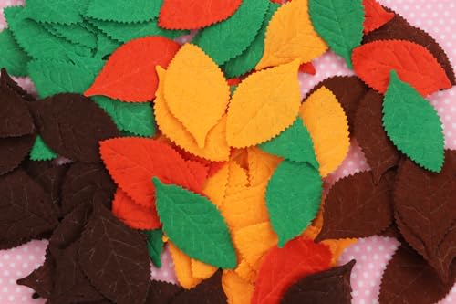 Image of YYCRAFT Pack of 200PCS Felt Autumn Leaf St. Patrick's Day Appliques /Craft,5 Colors