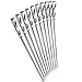 Bioexcel BBQ Skewers 17" Premium Quality Stainless Steel Kabob Skewers (Set of 10) with Plastic Protected Tips & Convenient Storage Bag