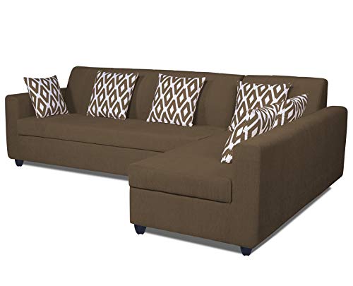 Image of Adorn India Rio HighBack L Shape 6 Seater Sofa Set (Right Hand Side) (Camel) (3 Year Warranty)