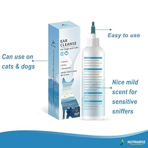Ear Cleaner for Dogs and Cats, 4 OZ – Advanced Ear Wash Solution for Pet, Dog Ear Wash Rinse, Cleanser – Stops Itching, Odor, Debris & Wax, Irritation & Inflammation