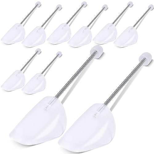 MOYKSRR 5 Pares de Zapatos de Plástico, Hormas de Plástico, Soporte de Resorte Ajustable, Variables hasta la Talla 39-47, Transparente, Ensanchador de Zapatos, Hormas para Zapatos(Tamaño de Hombre)
