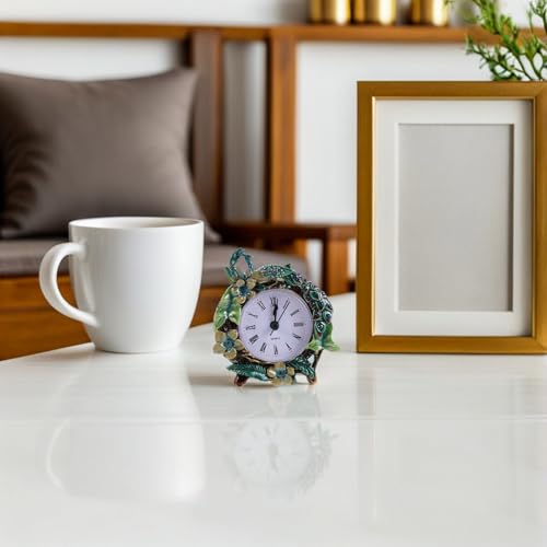 Reloj de escritorio vintage analógico mini para decorar sin pilas 8