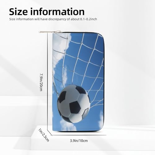 Soccer (1) Printed Zip Around Long Wallet For Women Men Pu Leather Clutch Purse,Card Holder, Coin Pocket Stylish Travel Leather Billfold For Daily Use & Gifting4