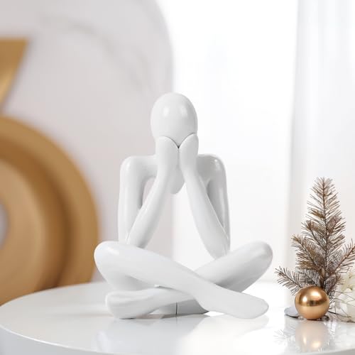 Figurines Abstractas Thinker Blancas para Decoración miniatura 4
