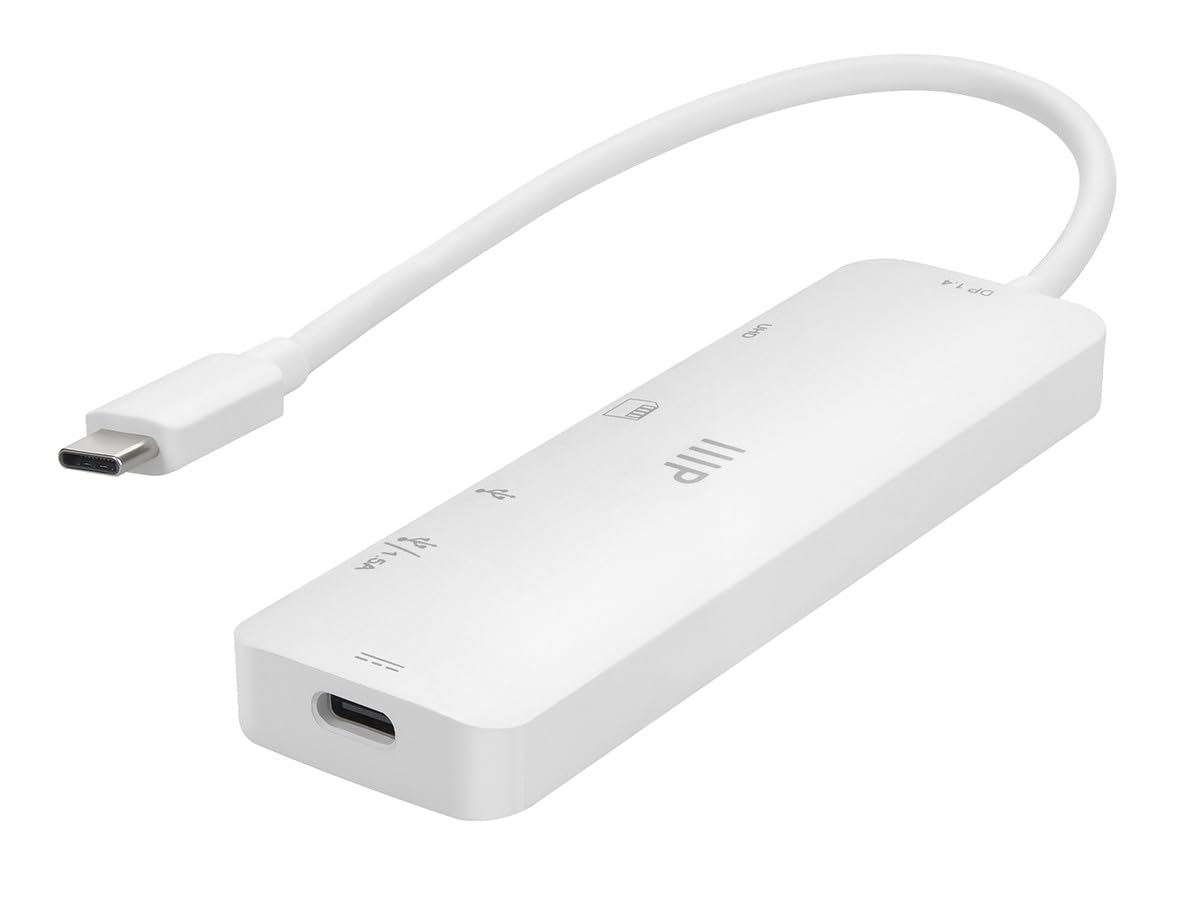 Monoprice Adaptador HDMI 4K multipuerto USB Tipo C 6 en 1, resolución máxima 4K a 60Hz, 5Gbps, lectores de Tarjetas, PD de 100 vatios, Cable USB-C de 6.7 Pulgadas, Plug-n-Play, Compacto y Ligero,