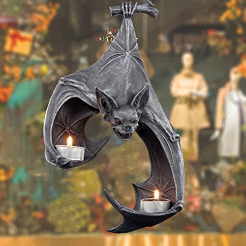 Bat Wall Tealight Holder, Wall Sconce Candle Holder, Rustic Wall Decor Sculpture Hanging Decor, Halloween Candleholder For Living Room, Bedroom A #TOP2