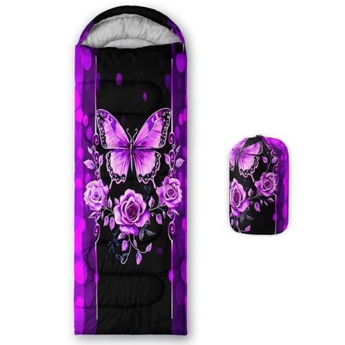 Image of QOOMO Ball Flower Camping Sleeping Bags,3 Season Warm & Cool Weather,Lightweight,Waterproof Sleeping Bags for Adults & Kids,Traveling,and Outdoors,Camping Gear Equipment