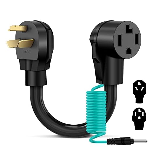 ANNQUAN 4 Prong to 3 Prong Dryer Adapter,4P New Dryer to 3P Old House Dryer Convert Cord NEMA 10-30P Plug to 14-30R Receptacle Dryer Plug Adapter with Safety Ground Wire 220V 30 Amp 10 AWG STW 1.5FT