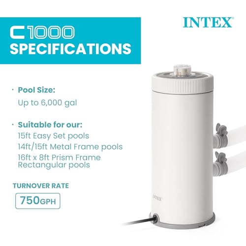 Image of INTEX Krystal Clear 1,000 GPH Cartridge Filter Pump for Above Ground Pools