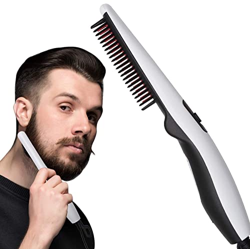 Image of AVIARA Quick Hair Styler for Men Electric Beard Straightener Massage V2 Hair Comb Multifunctional Curly Hair Straightening Comb Curler | 1 Pcs