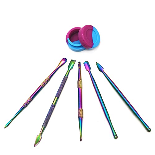 Wax Carving Tools 7 Pcs,Stainless Steel Tools Double-Headed With Silicone Container,Metal Case,Cleaning Brush #TOP6