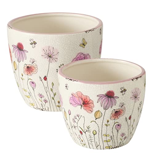 3er-Set Pflanztopf 'Mariposa' Aus Zink – Grau, Höhe 12–15 Cm, Für Drinnen & Draußen