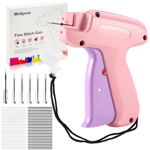 Stitch Gun for Clothes,Stitch Gun Quick Clothing Fixer, Tagging Gun for Clothing,Sewing Kit-Includes 6 Needle,1500 Black Fasteners&1500 White Fasteners(0.18inch) Purple