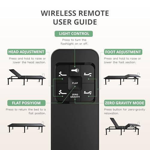 Image of Twin XL Adjustable Bed Base Frame, Electric Bed Base with Wireless Remote, Zero Gravity Bed, Head and Foot Incline, Anti-Snore,Easy Assembly