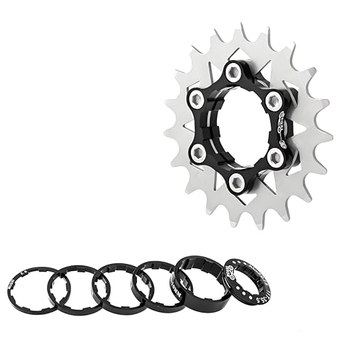 HillMiles MTB Single Speed Bike Freilauf, 12/13/14/15/16/17/18/19/20/21/22T Single Speed Kassette, Fahrrad Freilauf Single Speed Umbausatz mit Abstandshalter (19T)