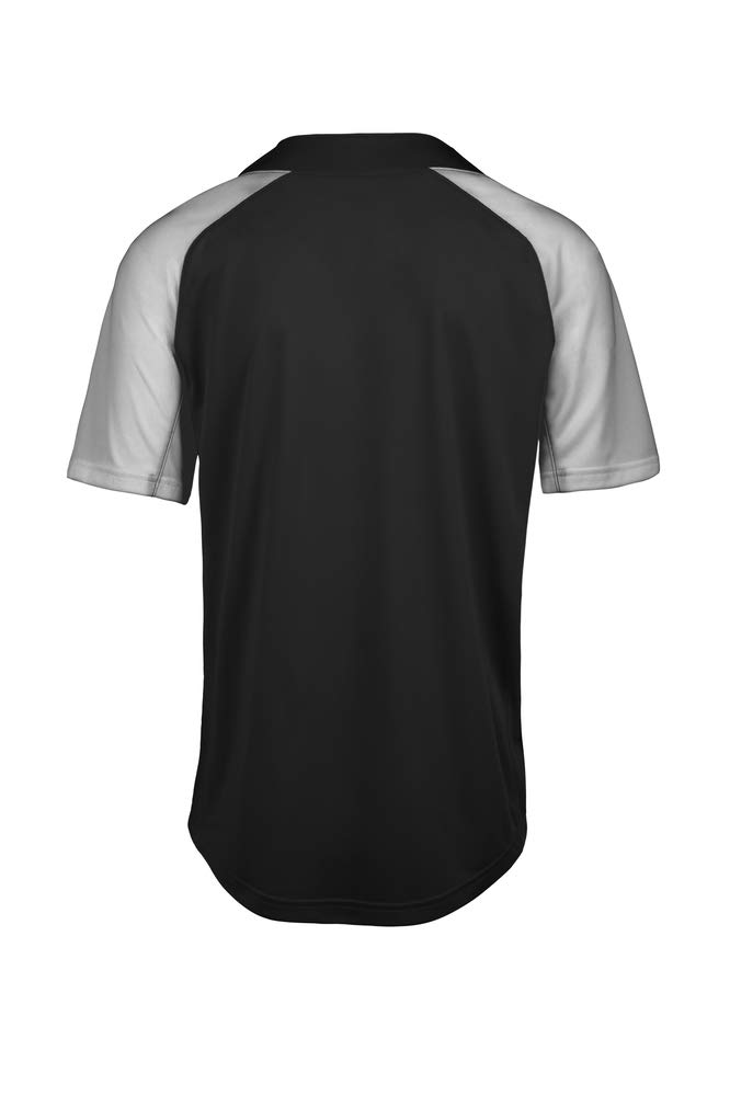 Mizuno Męska koszulka baseballowa Aerolite z 2 guzikami, Czarny - szary, L