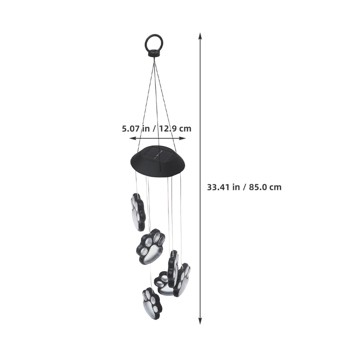 TOYANDONA 2 Zestawy Solarnych Lamp Ogrodowych z Dzwonkami Kształcie Łapek Wodoodporne Ozdoby Do Zawieszenia Patio Tarasie i Ogrodzie Łatwe Utrzymaniu i Odporne Warunki Atmosferyczne