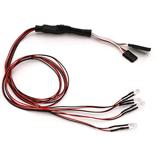 Kit éclairage 4 LED voiture RC crawler camion faisceau de câbles 400mm feux LED 5mm