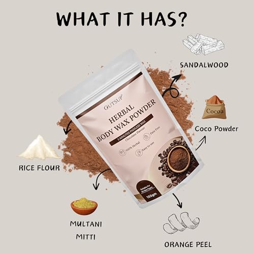 Outsup Wax Powder for Hair Removal for Women & Men | Painless & Quick Solution for Hair Removal Chocolate Flavor with No harmful chemicals, Irritation, Skin Rashes & No Side Effects - 100gm