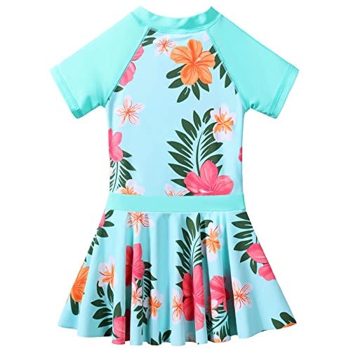 Image of BAOHULU Toddler Girls Swimsuit One Piece Cute Floral Dress Swimwear 3-8 Years
