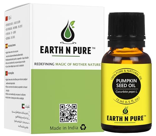 Image of Earth N Pure Pumpkin Seed Oil (Kaddu Oil) Cold Pressed, Natural and Therapeutic Grade - 15 ml