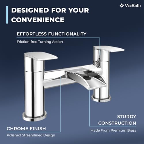 Mitigeur de baignoire cascade VeeBath chrome brillant