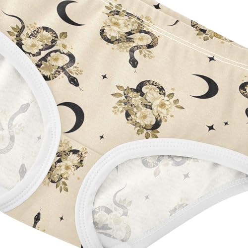 Joisal Black Gold Snake Flowers Girls Underwear Toddler 2t Cotton Cute Panties Girl Bright Briefs Girls Undies4