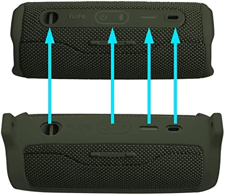 Aenllosi Silikonowe etui do przenoszenia głośnika Bluetooth JBL Flip 6, tylko etui (zielone)