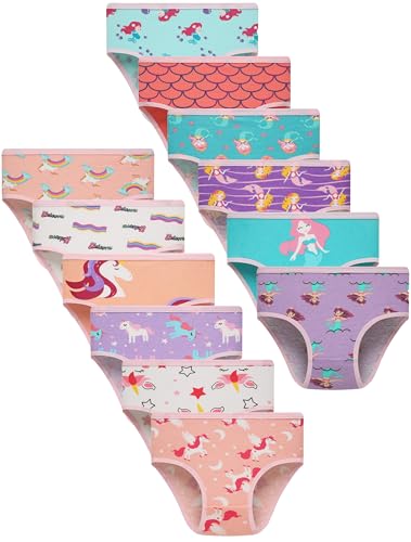 Sladatona Toddler Girls Comfortable Underwear Kids Mermaid Briefs Soft Panites 5T