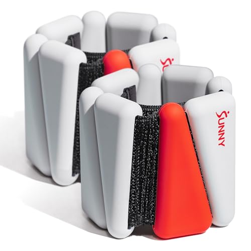 Sunny Health & Fitness Ankle Weights for Women & Men – Adjustable Wrist, Arm & Leg Weights in 1-2 lb Pairs | Ideal for Walking, Pilates, Yoga, Cardio & Strength Training