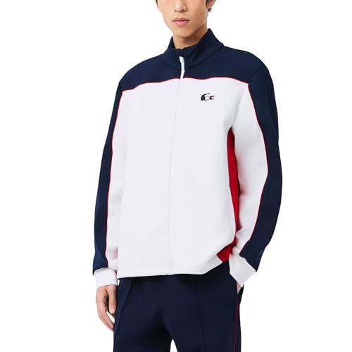Lacoste Unisex French Tennis Team Ceremony Jacket, Navy Blue/White/Red, XX-Large