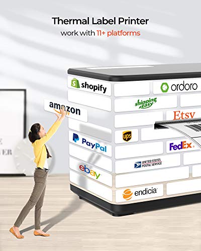 Munbyn Thermal Label Printer 300Dpi, 4X6 Usb Shipping Label Printer For Shipping Packages & Small Business, Thermal Printer For Shipping Labels With Usps Shopify Ebay, One-Click Setup For Windows Mac #TOP3
