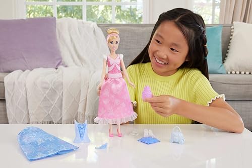 Mattel Disney Princess Cinderella Modepuppe mit 2 Looks – Ansicht 2
