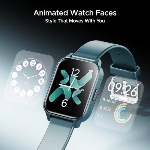 Image of Boat Wave Call 2 Plus Smart Watch w /Bilingual Support (Hindi /English), 1.96 inch(4.97 cm) HD Display, BT Calling, 100+Sports Modes, Animated Watch Faces, Voice Assistant(Teal Blue)